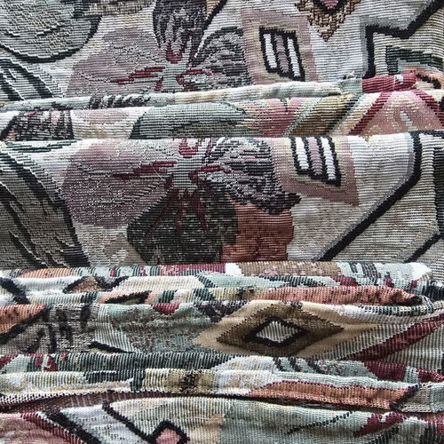 Upholstery fabric used, 2 pieces, thick weave, shiny thread