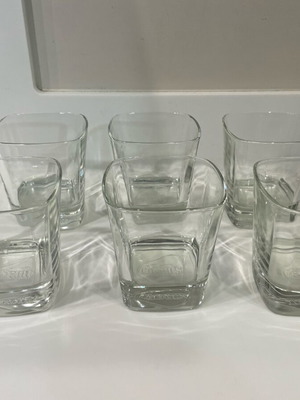 Grant’s whiskey glass set like new, 6 pcs, square