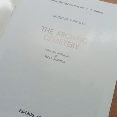 The Archaic Cemetery book like new 1973