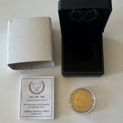 Cyprus 2 Euro 2009 Commemorative Coin 10 Years EMU BU