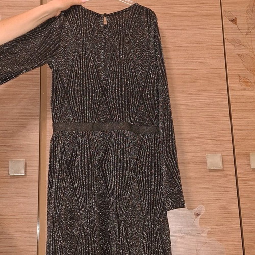 Guess girls' dress black lurex with silver evening like new