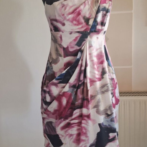 Karen Millen Silk Dress Like New, Multicolor, Size XL