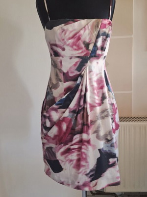 Karen Millen Silk Dress Like New, Multicolor, Size XL