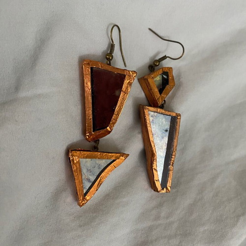 Handmade geometric earrings new, multicolored