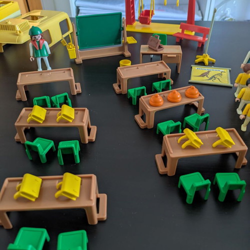 Playmobil vintage school set used, playground