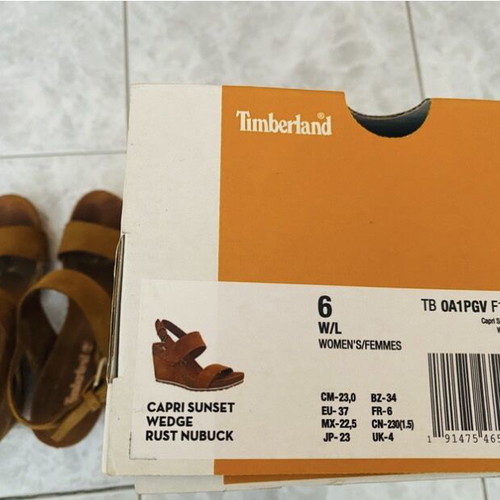 Timberland leather platform sandals used, brown tan color, size 37