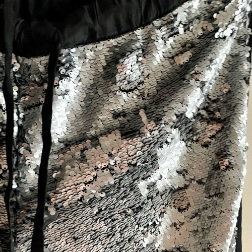 Conleys Black jogger pants Small with silver matte sequins like new