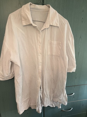 Linen shirt medium, short sleeve, like new, white