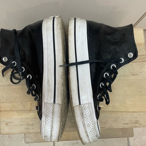 Converse Chuck Taylor All Star Lift Platform Leather Women's Shoes Size 39 Like New Black