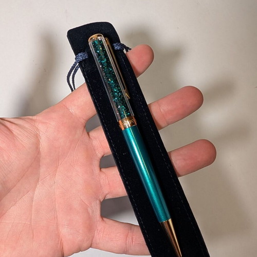 Swarovski Crystalline Green pen with rose-gold details new