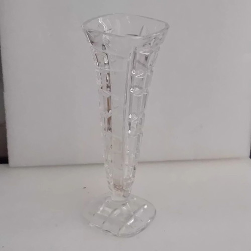 Small vintage crystal vase, height 21cm, width 7cm