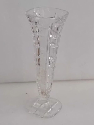 Small vintage crystal vase, height 21cm, width 7cm