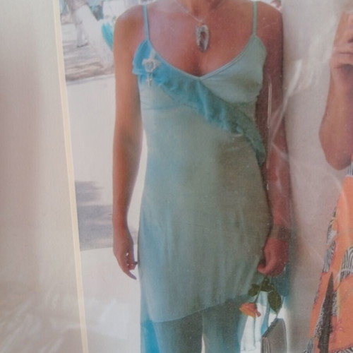 Rebecca Blu Satin Dress size S like new, turquoise