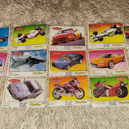 Turbo stickers used, incomplete series