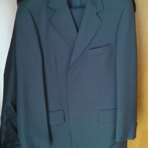 Men's suits, trench coat, and coat like new, size 50-52, gray and blue