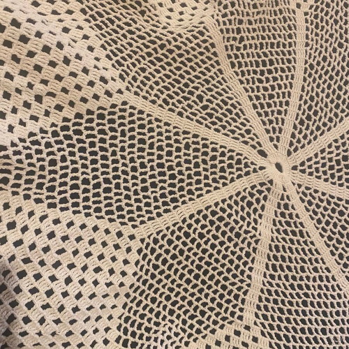 Set of 3 white handmade crochet doilies