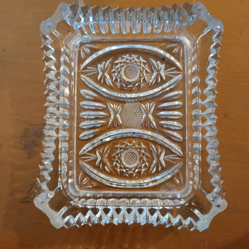 Cristallo vintage crystal ashtrays set of 2 like new