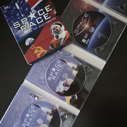 Space Race BBC DVD set like new, Greek subtitles, missing 1 DVD