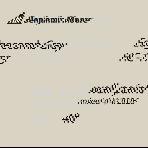 Χρώμα τοίχου Edgecomb Gray 3,5lt Benjamin Moore σαν καινούργιο