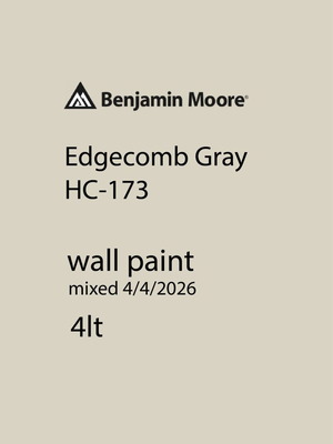 Χρώμα τοίχου Edgecomb Gray 3,5lt Benjamin Moore σαν καινούργιο