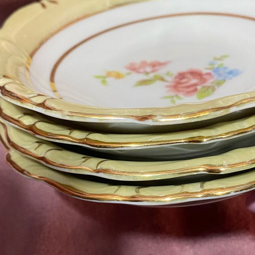 Johann Haviland Bavaria Germany vintage porcelain plates set of 4, 12.5cm, like new