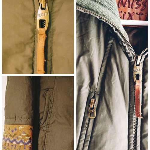 Long Puffer Jacket Miss Sixty like new, brown and green