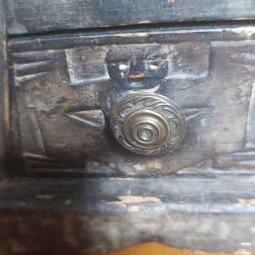 Boho wooden jewelry box used with defects