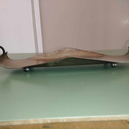 Vintage silver-plated gondola-shaped tray used