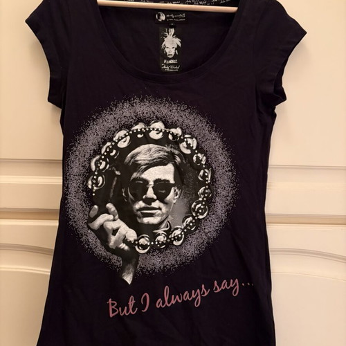 Andy Warhol by Pepe Jeans London women's black scoop-neck t-shirt, medium