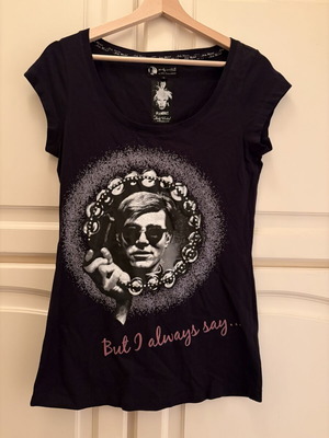 Andy Warhol by Pepe Jeans London women's black scoop-neck t-shirt, medium