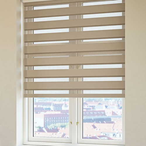 Story Roman Roller Blind with Double Pattern 80x180cm Light Brown New