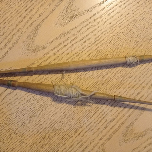 Vintage wooden spindle used for wool spinning