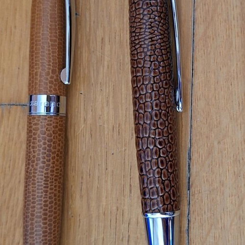 Ballpoint pens used, pack of 2, brown shades