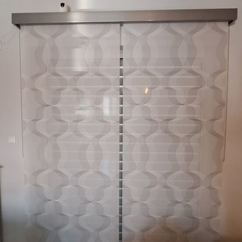 Roller blinds system like new, white/grey/silver