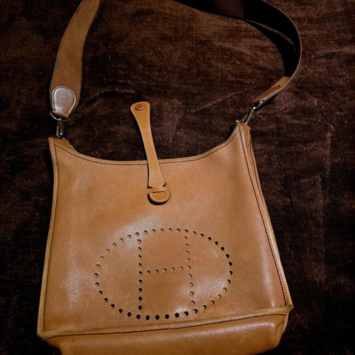 Hermes beige veau Epsom bag used crossbody