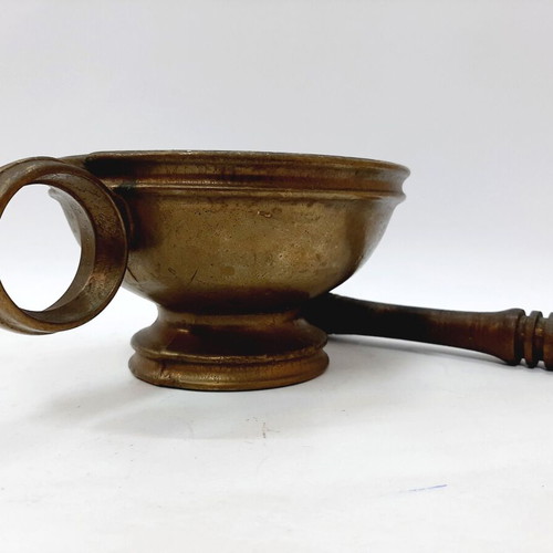Antique bronze mortar and pestle used, late 19th century, pharmaceutical type