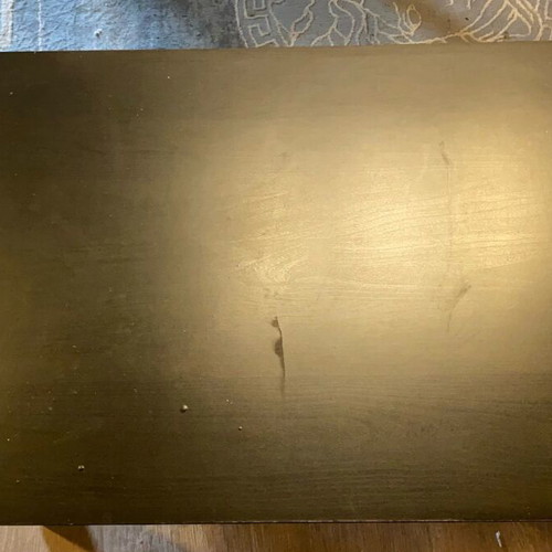 Coffee table used, black MDF melamine, 0.90x0.55 m