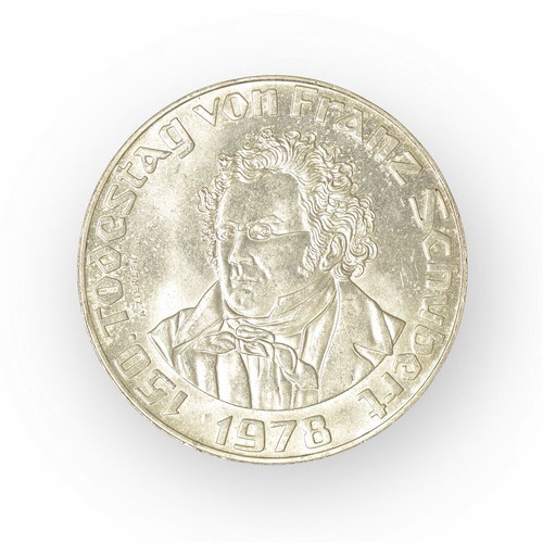 Austria 50 Schilling 1978 used silver coin Franz Schubert