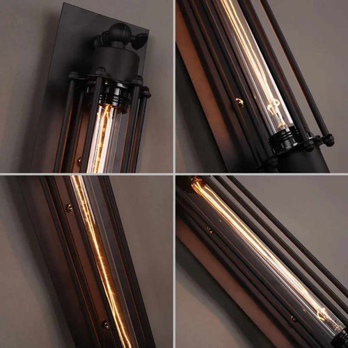 Industrial LED wall light with retro design and Edison bulb new