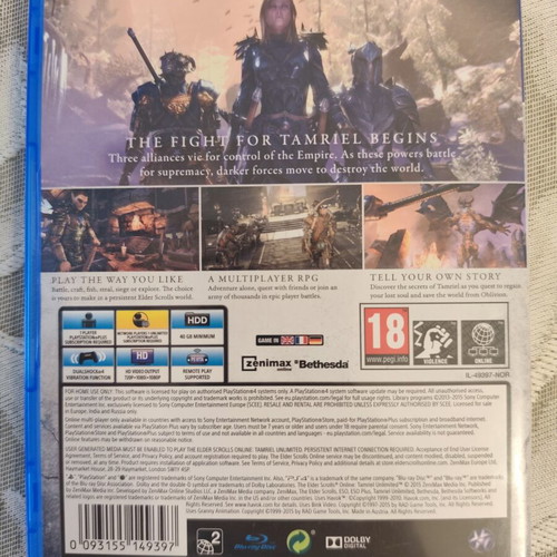 The Elder Scrolls Online Tamriel Unlimited PS4 game like new