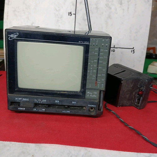 Tele RTV-002 vintage small TV and radio used