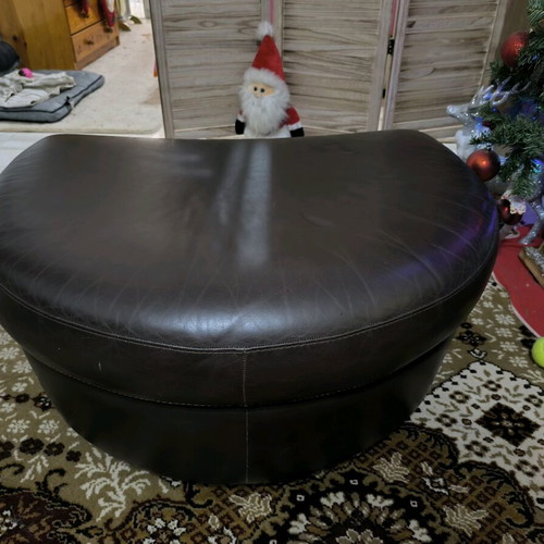 IKEA Vreta leather pouf brown like new