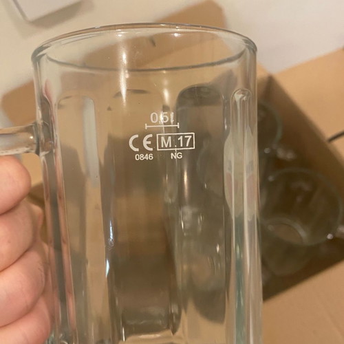 Large Amstel beer glass set of 6 new