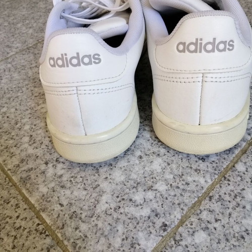 Adidas Advantage used genuine leather size 39 1/3 white sneakers