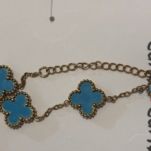 Amor Amor bracelet with turquoise clover and gold chain new