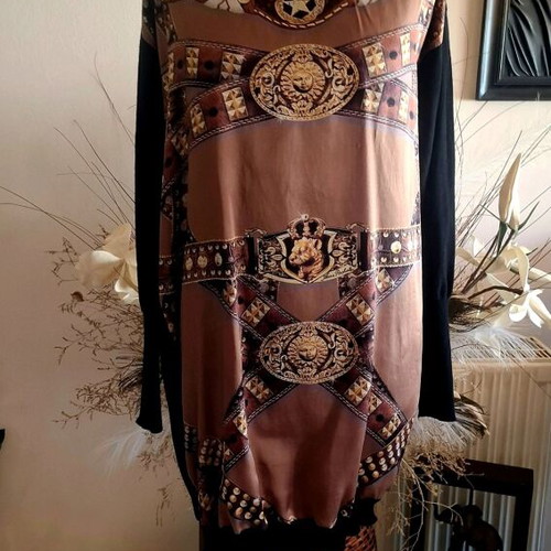 Anna Rachele used silk wool mini dress or blouse multicolor size M