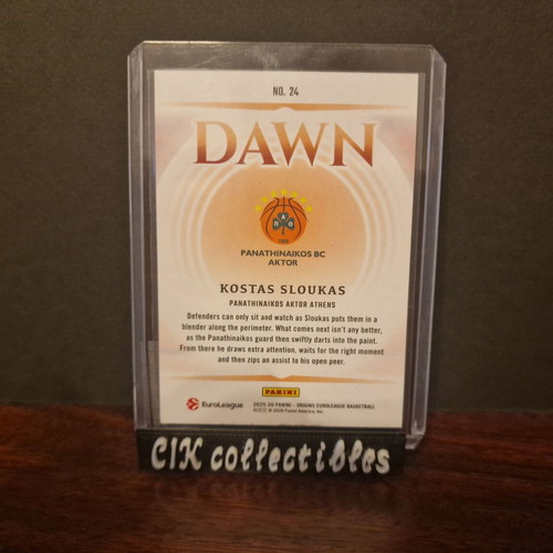Panini Euroleague Origins Panathinaikos Sloukas Dawn card new