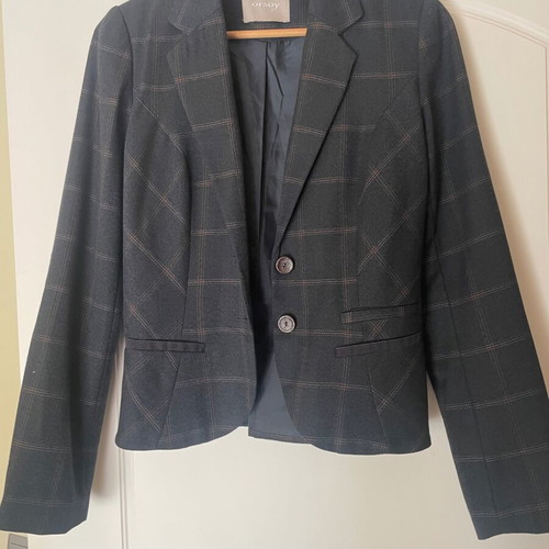 Orsay jacket blue with brown stripe and corduroy elbow in like new condition