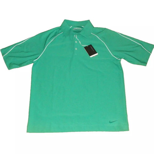 Nike Golf Button Top FitDry Polo Shirt Medium Green NEW