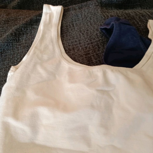 Elastic bodysuits like new, white and blue, size medium